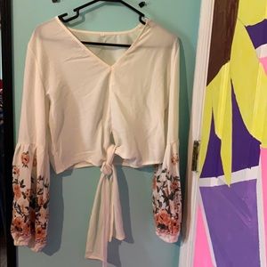 Bell sleeve crop top